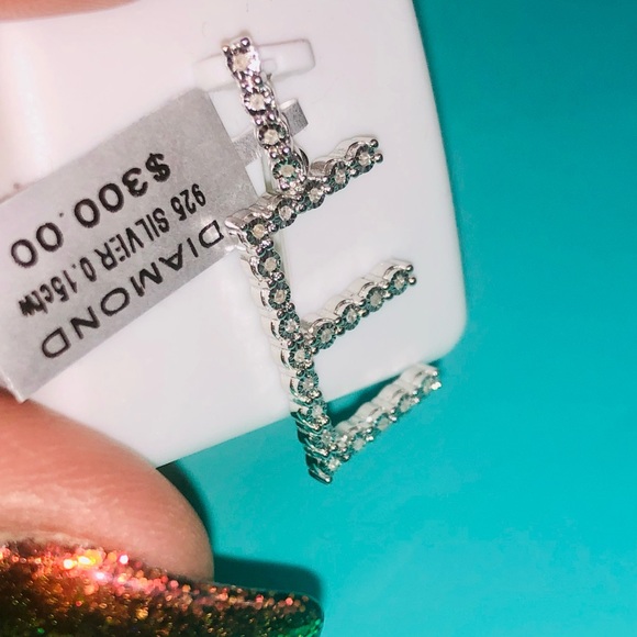Real Diamond E Initial Charm Pendant NOT CZ Not fake! Bestselling Christmas Gift - Picture 6 of 11